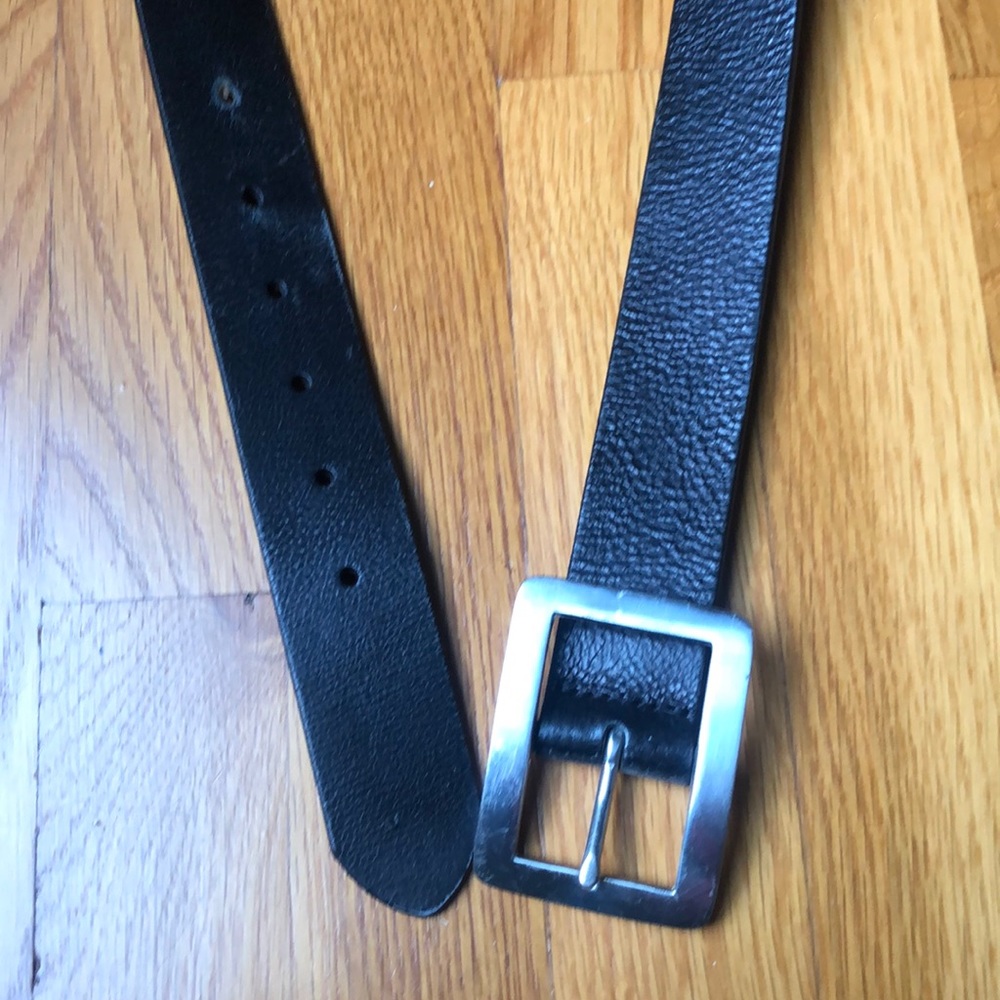 Black leather gap belt